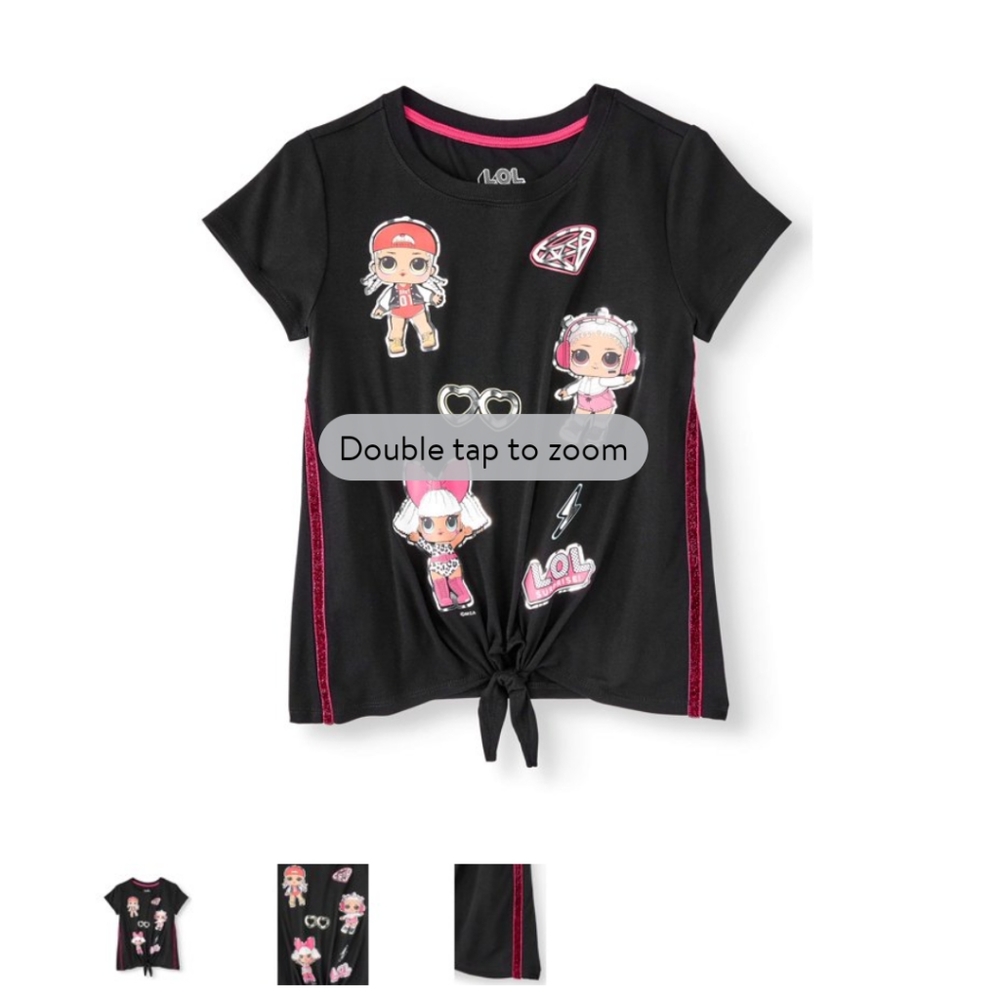 MGA L.O.L. Surprise! Girls Tie-Front Graphic T-Shirt,